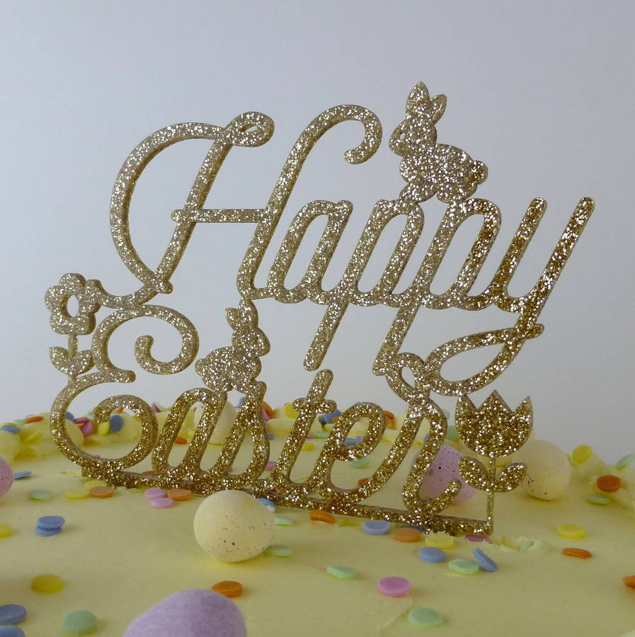 happy easter cake topper by miss cake