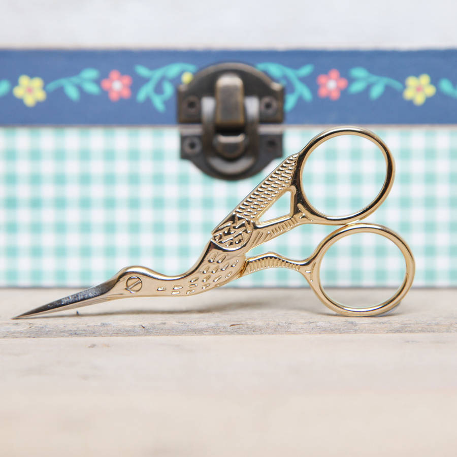 vintage style embroidery craft scissors by red berry apple
