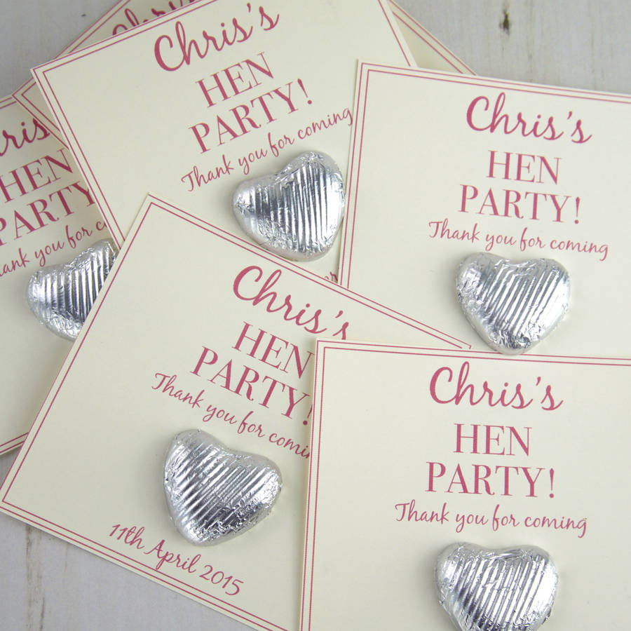 hen party chocolate heart gifts by tailored chocolates and gifts
