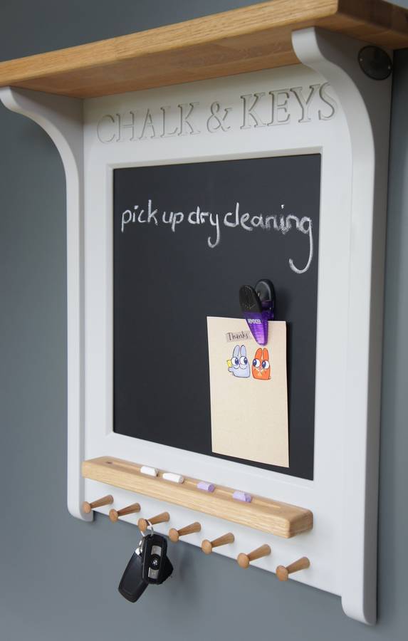 chalk board and noticeboard with key rack by chatsworth