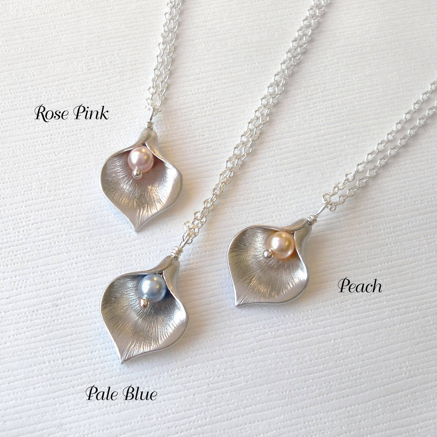 personalised calla lily necklace by mia belle ...