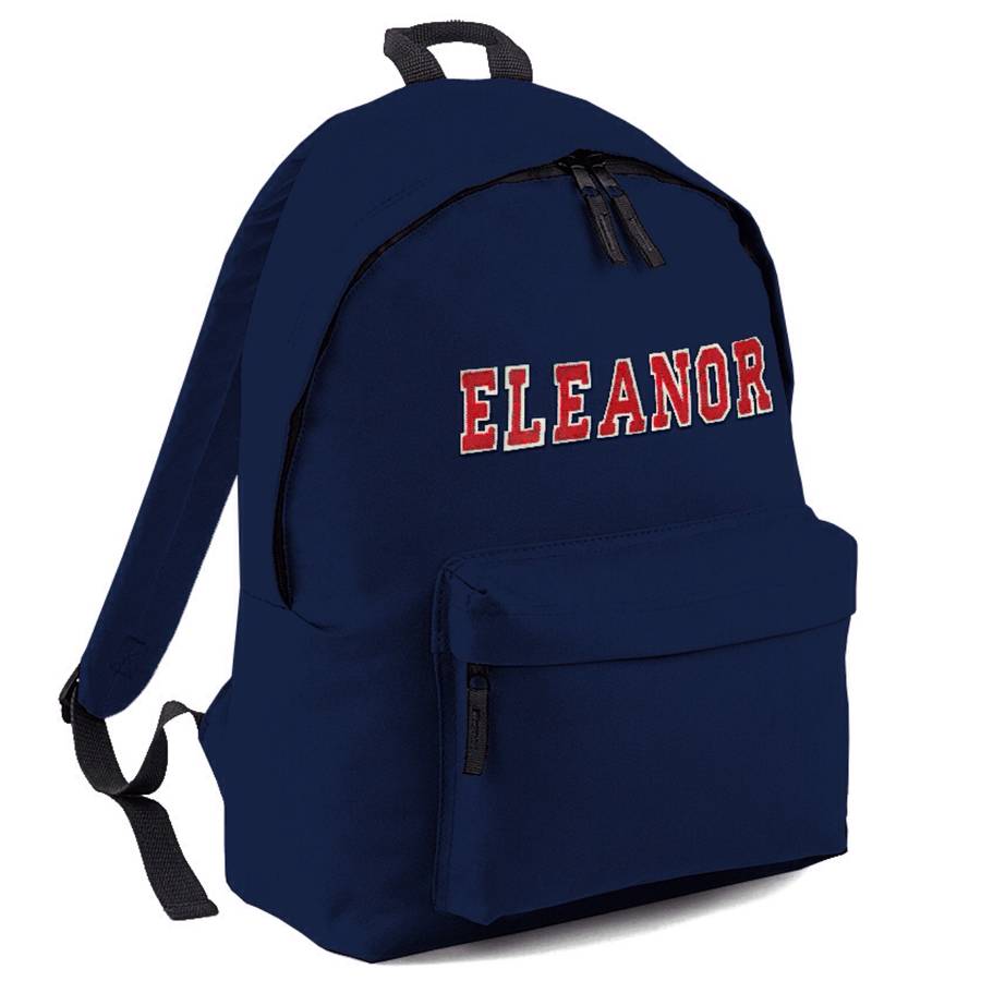 personalised applique name school backpack by pink pineapple home