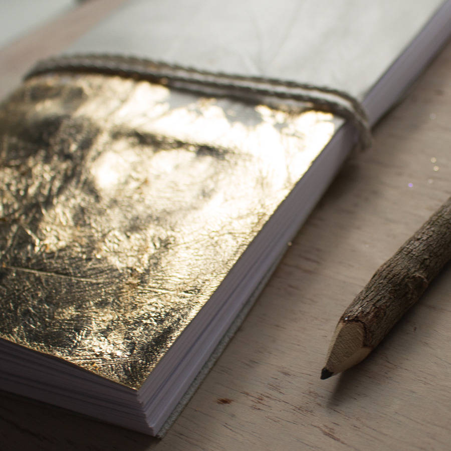 gold leaf mirabella lambskin journal by chubbawuck
