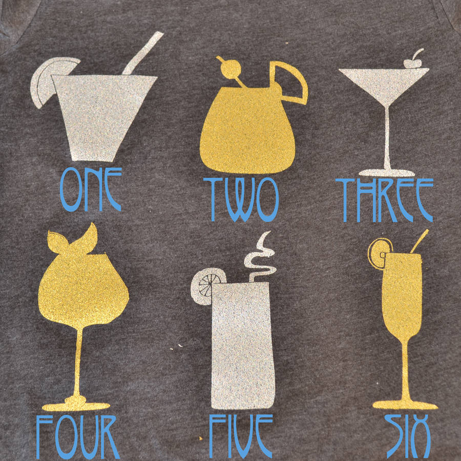 personalised glitter cocktail t shirt by solesmith