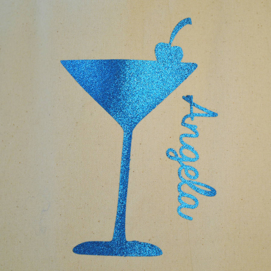 personalised glitter cocktail t shirt by solesmith