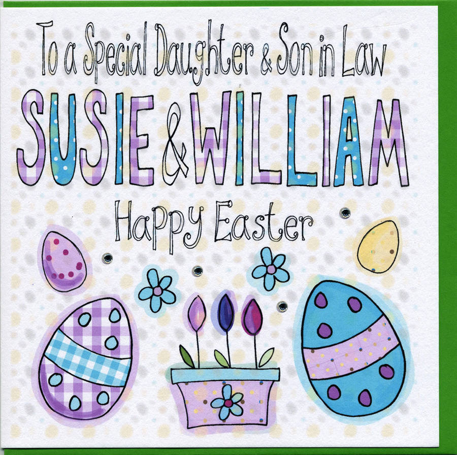 Personalised Daughter And Son In Law Easter Card By Claire Sowden