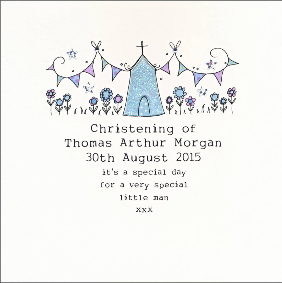 personalised christening card by eggbert & daisy