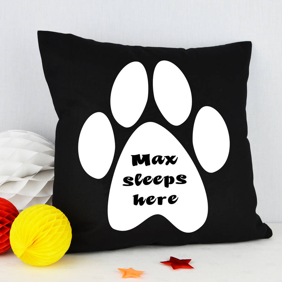 personalised dog bone cushion