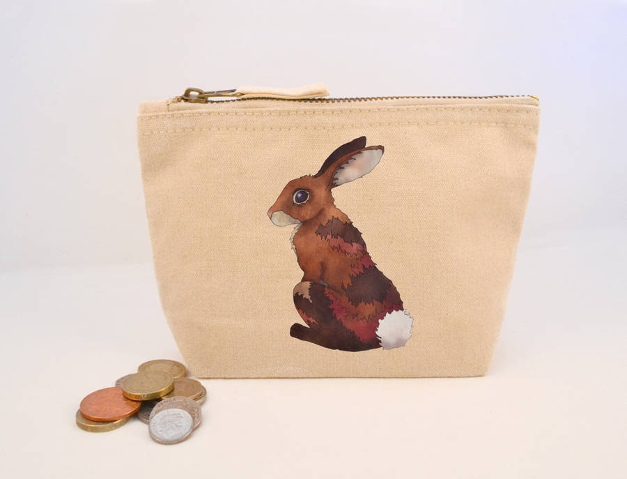 bunny rabbit canvas coin purse by ceridwen hazelchild design
