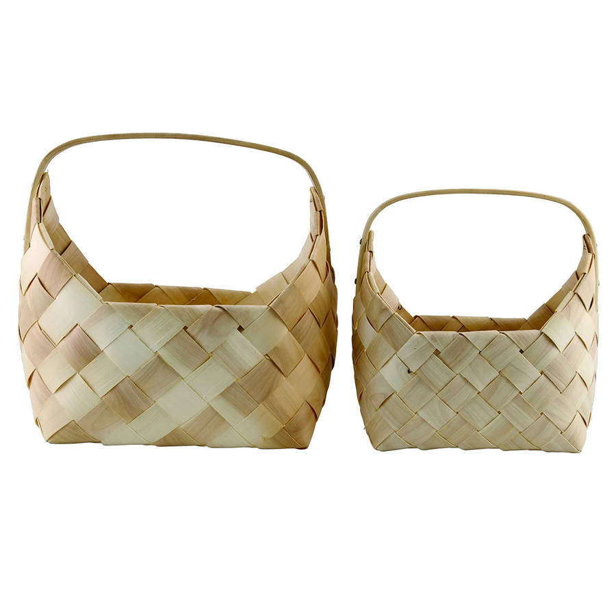 wooden basket bag