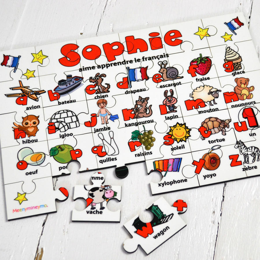 Personalised Wooden French Alphabet Puzzle By Meenymineymo