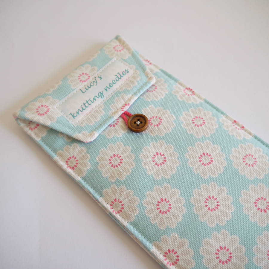 personalised knitting needle case by jackie martin designs