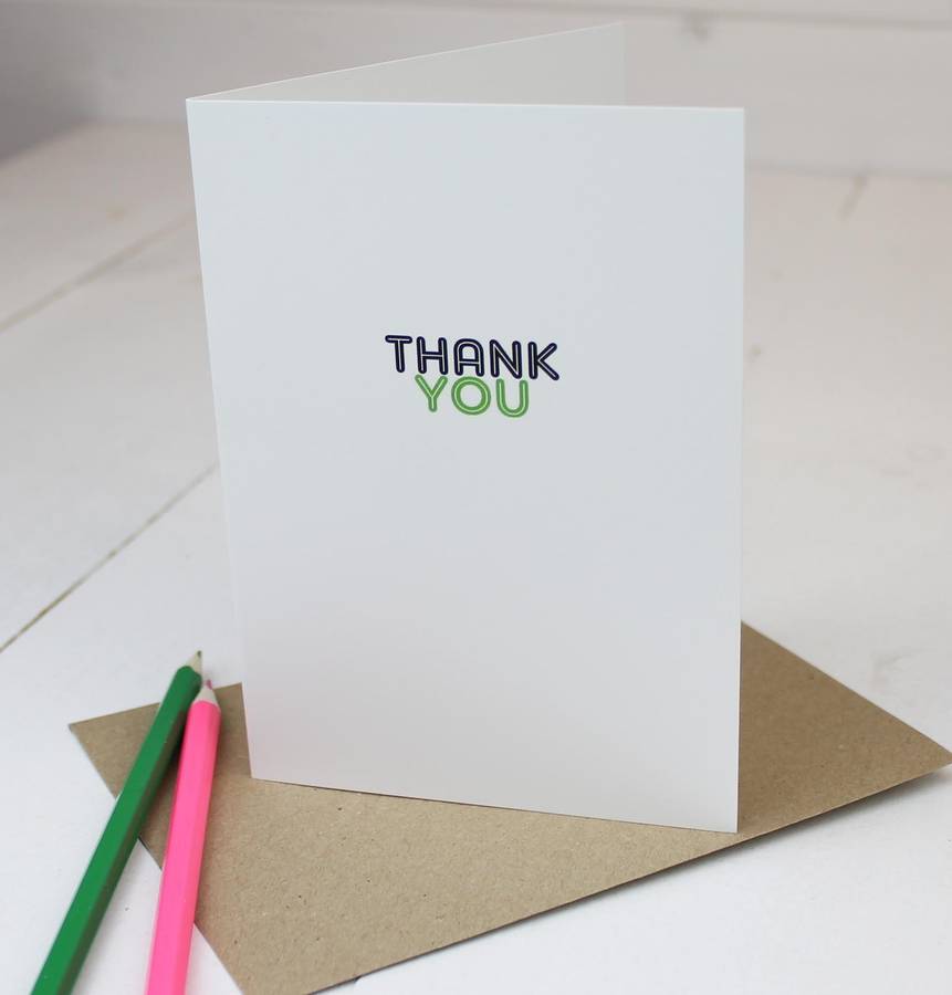 a set of six assorted 'thank you' cards in a gift box by hearth