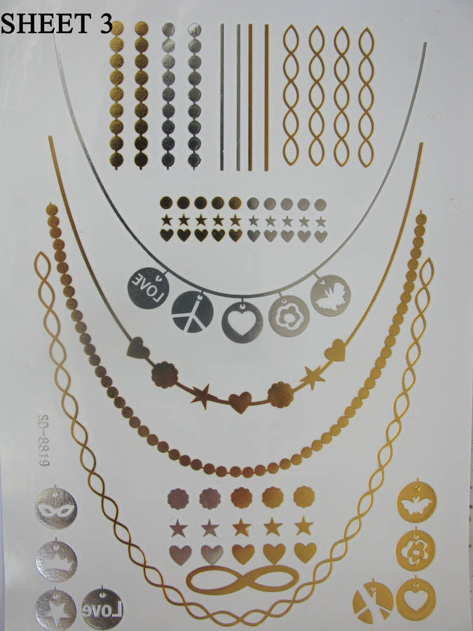 gold metallic temporary tattoos by eni