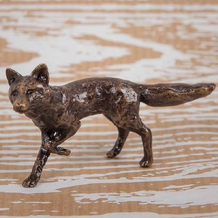 miniature bronze fox statue by ginger rose