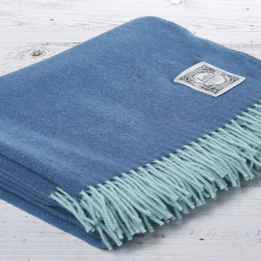reversible fine merino wool throw peacock by tolly mcrae
