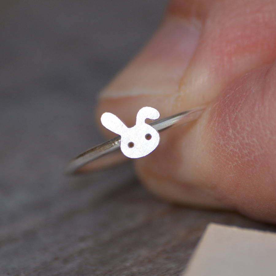 Small Bunny Ring With Floppy Ear By Huiyi Tan 