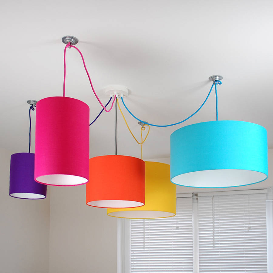 five way ceiling rose kit with plain bright lampshades by quirk