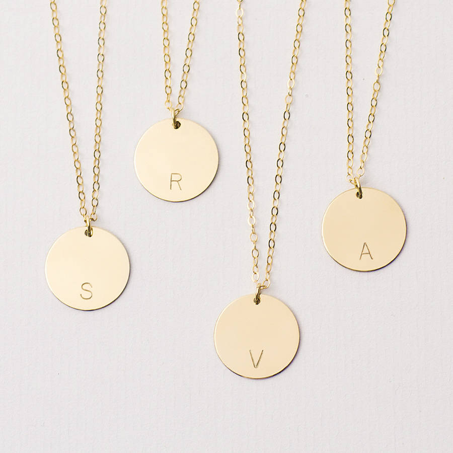 Original Personalised Long Disc Necklace 