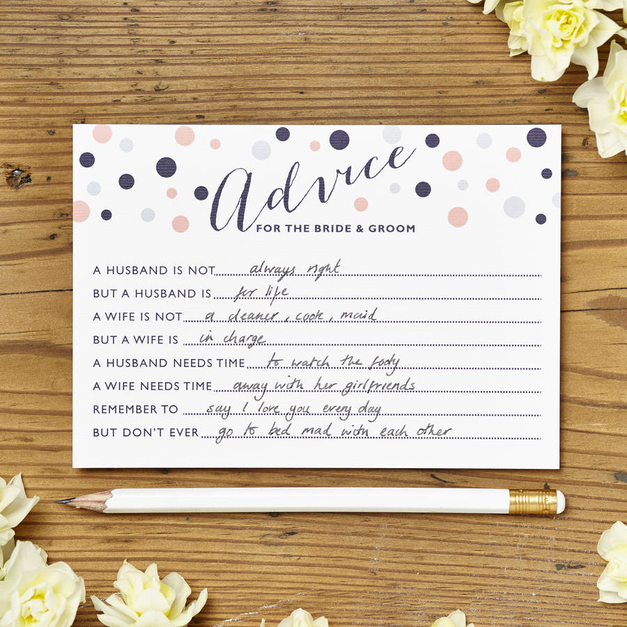 Marriage Advice Cards Pack Of 10 Cards By Intwine