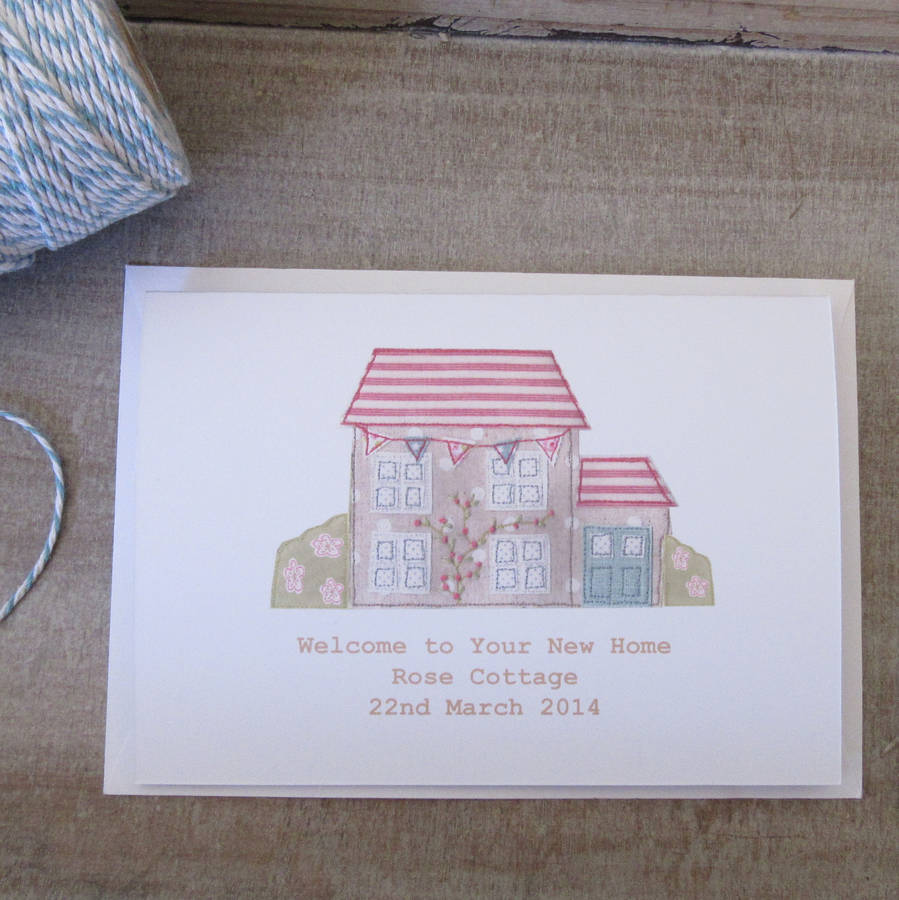 personalised new house card by caroline watts embroidery