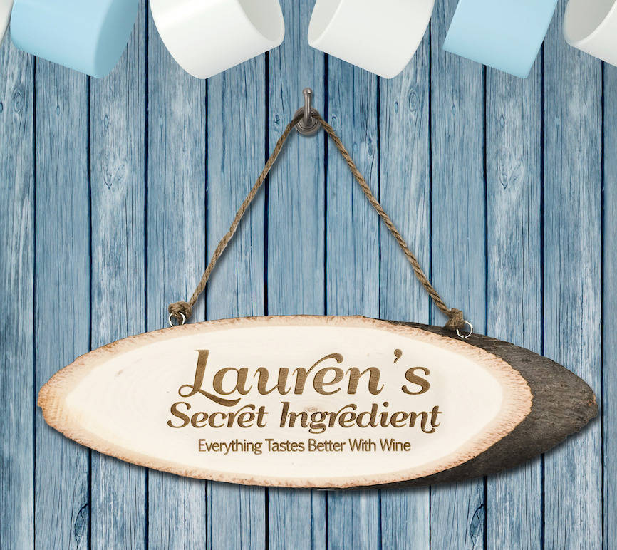 personalised 'secret ingredient' wooden sign by letteroom