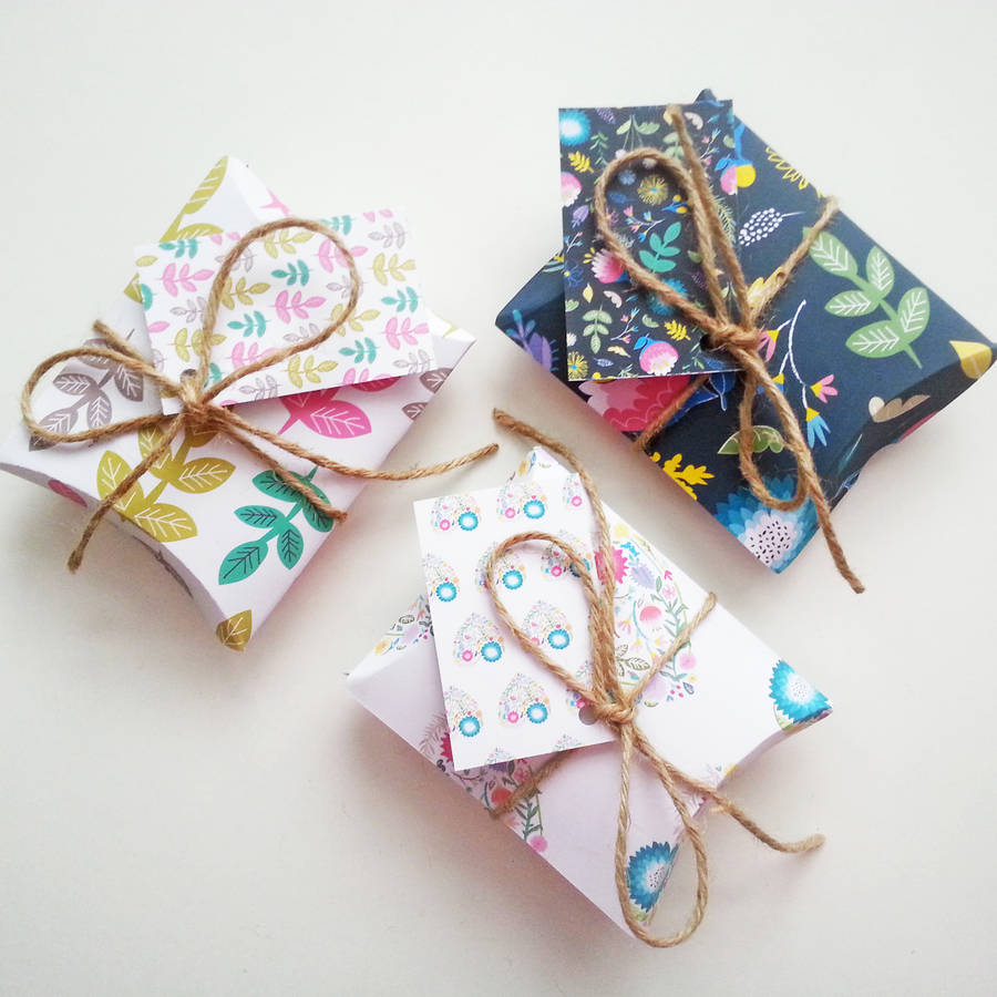 set of six floral diy pillow gift boxes by create yourself designs ltd