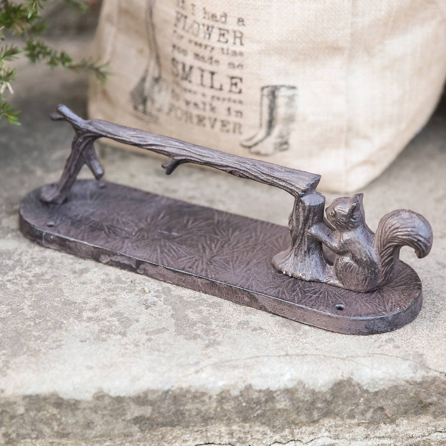 cast iron squirrel boot scraper by dibor
