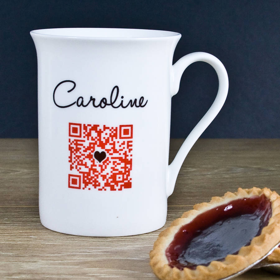 personalised secret message 'qr code' china mug by letteroom