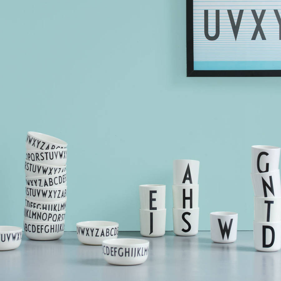 design letters typography melamine cup by spotted