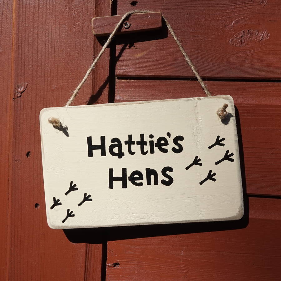 personalised chicken coop/hen house sign by siop gardd
