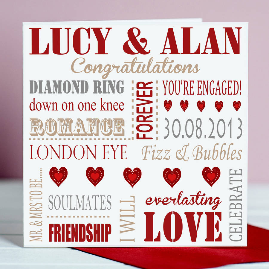 personalised engagement card by lisa marie designs