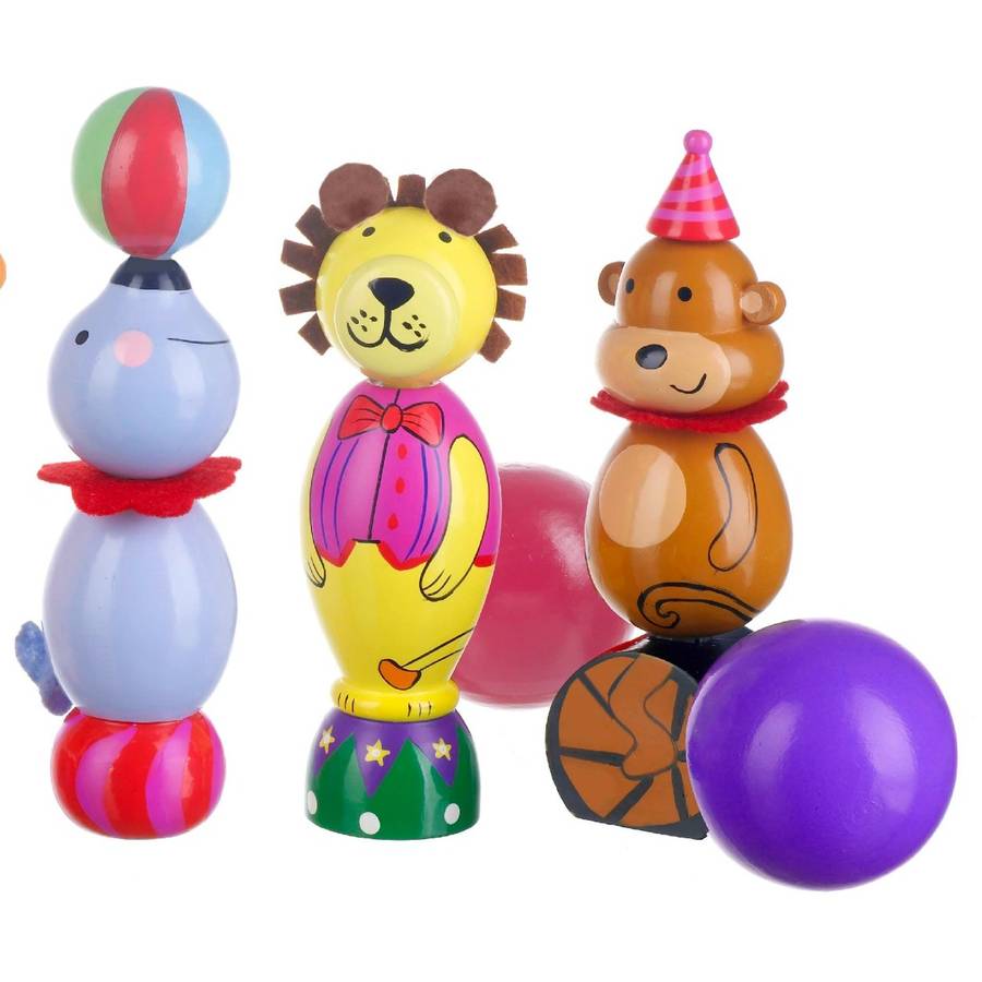 wooden vintage circus animal skittles by posh totty designs interiors