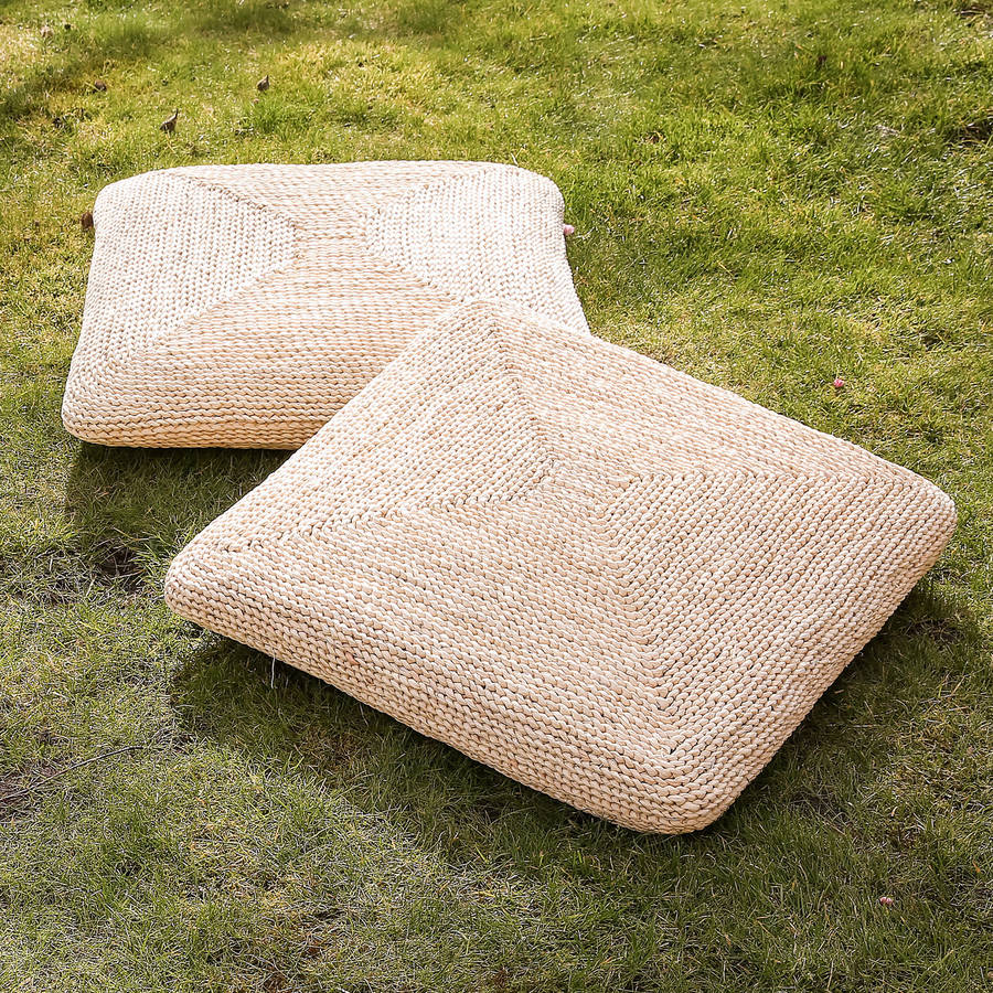 natural corn floor cushion collection by dibor