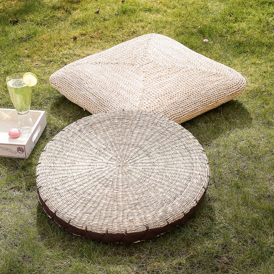 natural corn floor cushion collection by dibor