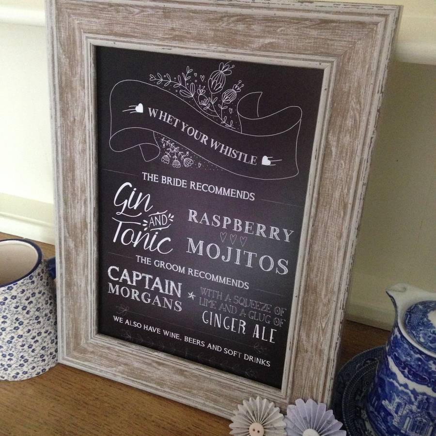 chalkboard cocktail menu print by anon design studio ...