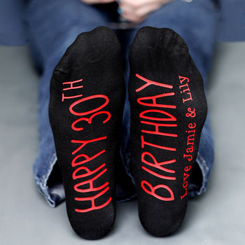 personalised happy birthday socks by solesmith | notonthehighstreet.com