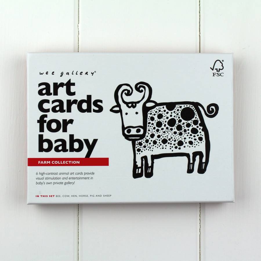 black and white baby flash cards farm animals by nest ...