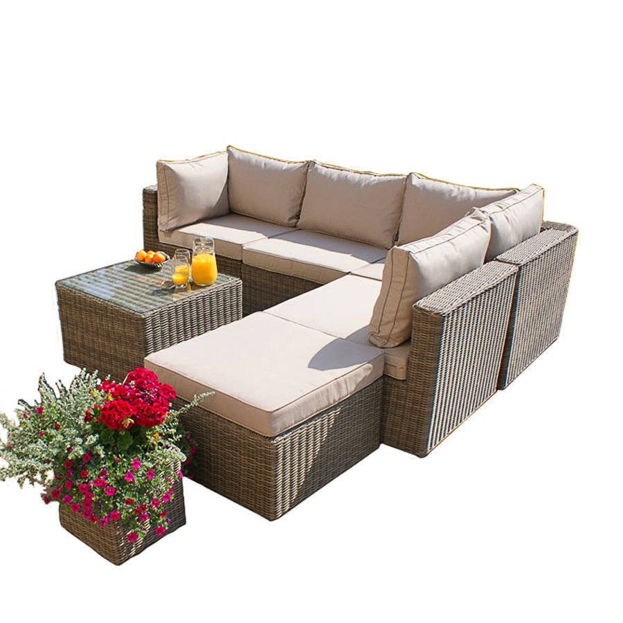 rattan square corner sofa set by out there exteriors
