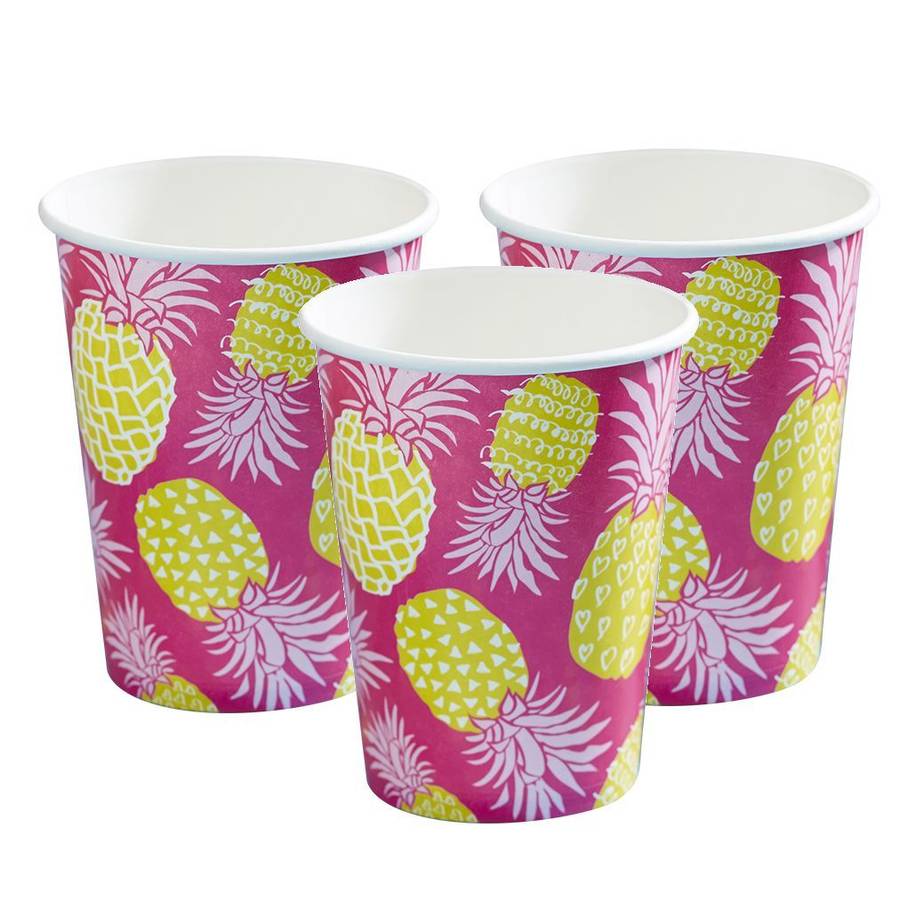 tropical pineapple party cups by postbox party