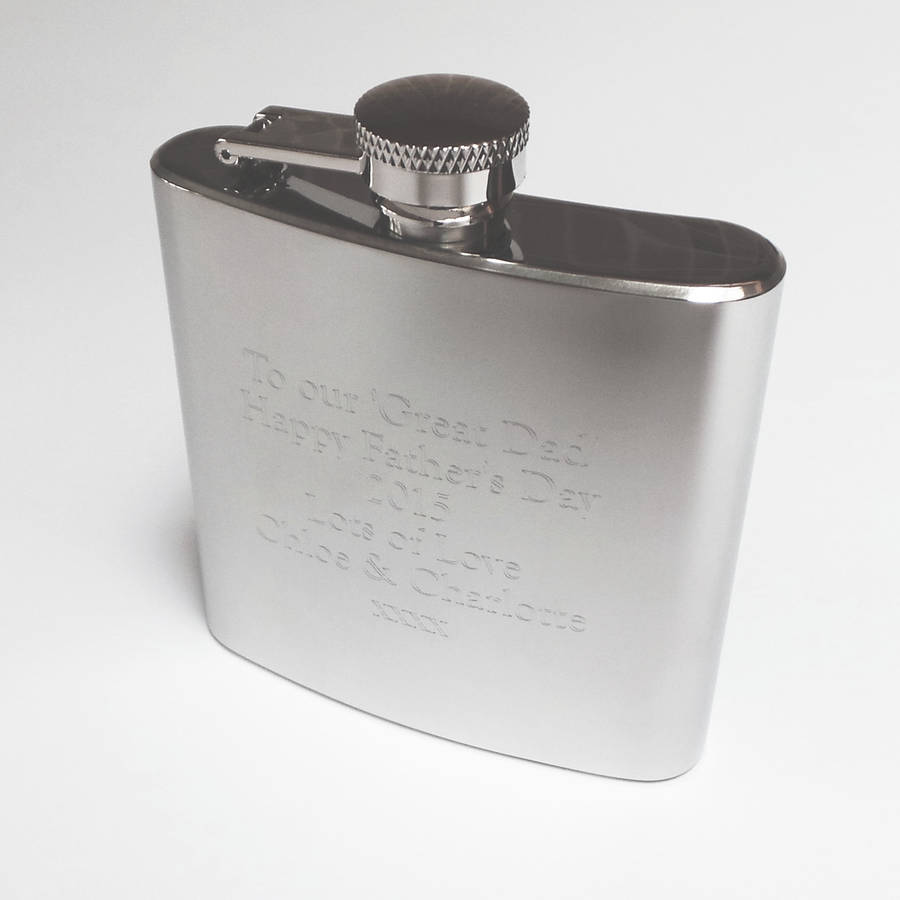 personalised 6oz hip flask bespoke engraving by yvonne henderson