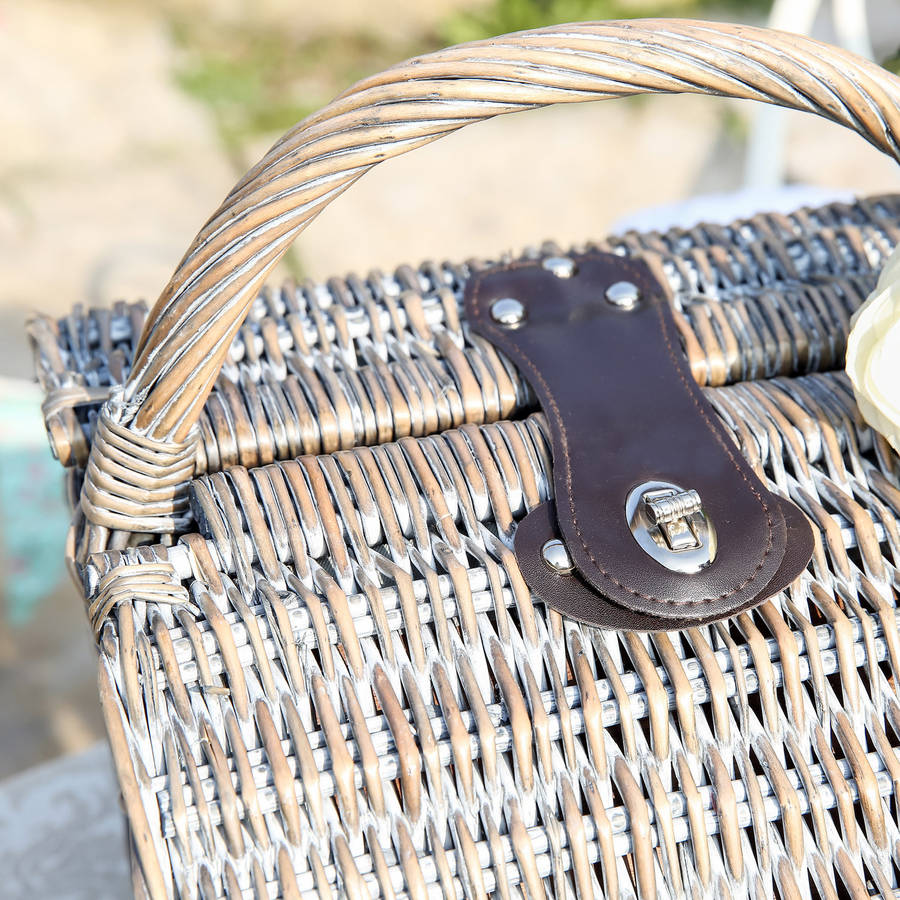 personalised kensington two person wicker picnic basket by dibor