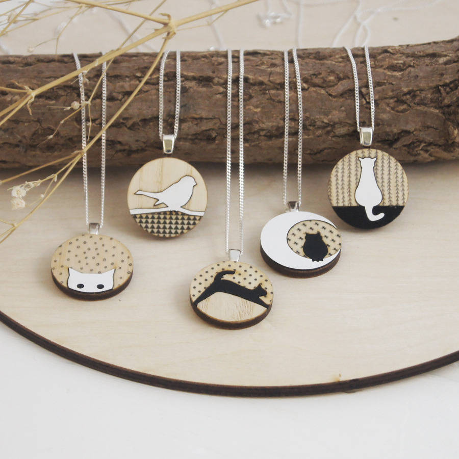 sitting cat sterling silver necklace by lucy alice designs