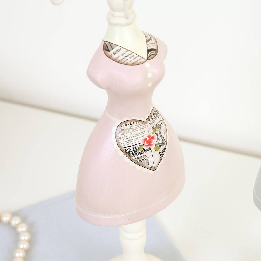 set of two vintage ladies in hats jewellery stands by dibor