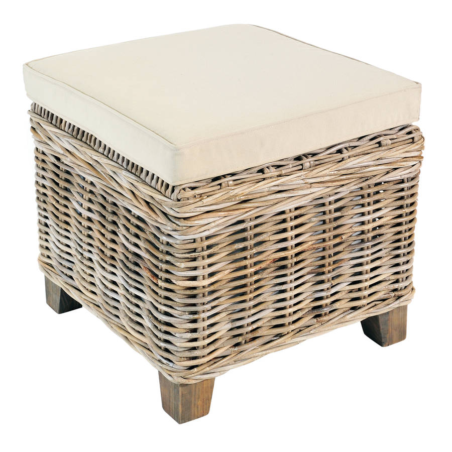 washed rattan storage stool by the orchard furniture