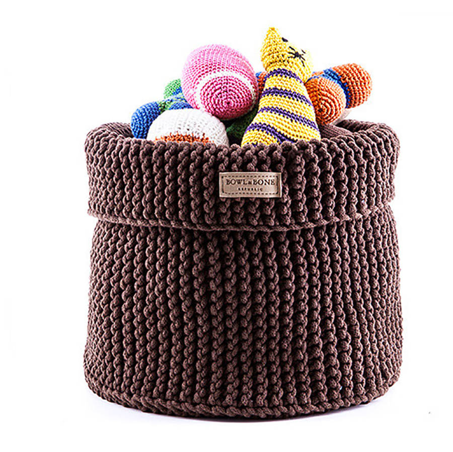 black and white toy basket