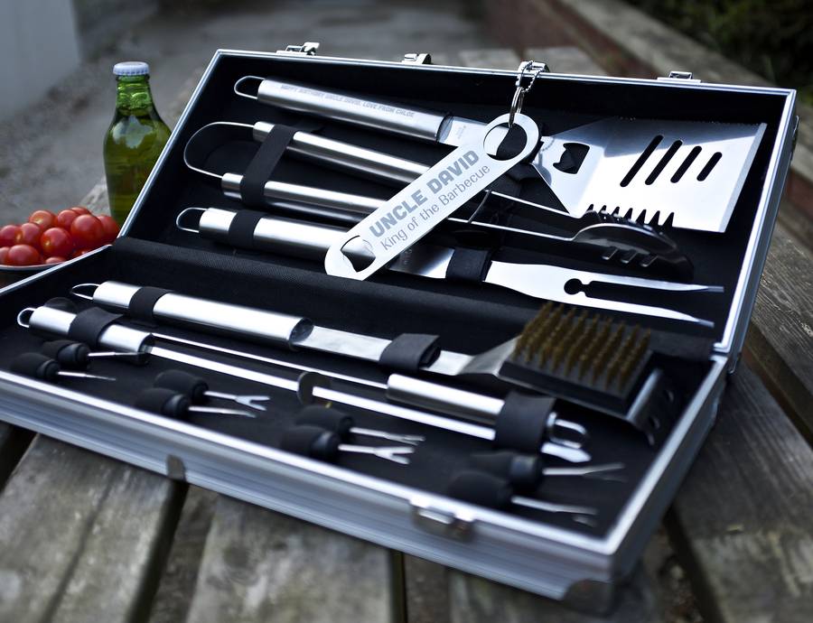 personalised barbecue tool set by auntie mims