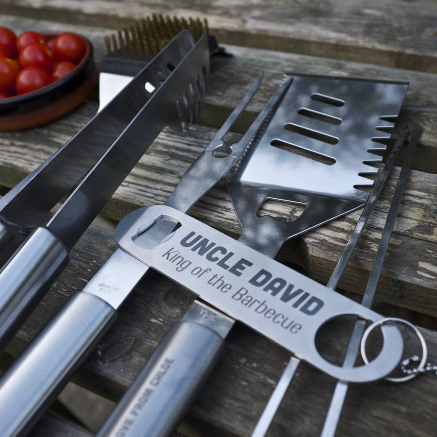 personalised barbecue tool set by auntie mims