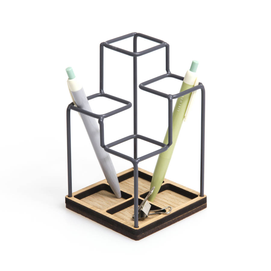 sketch desk tidy, black by block design