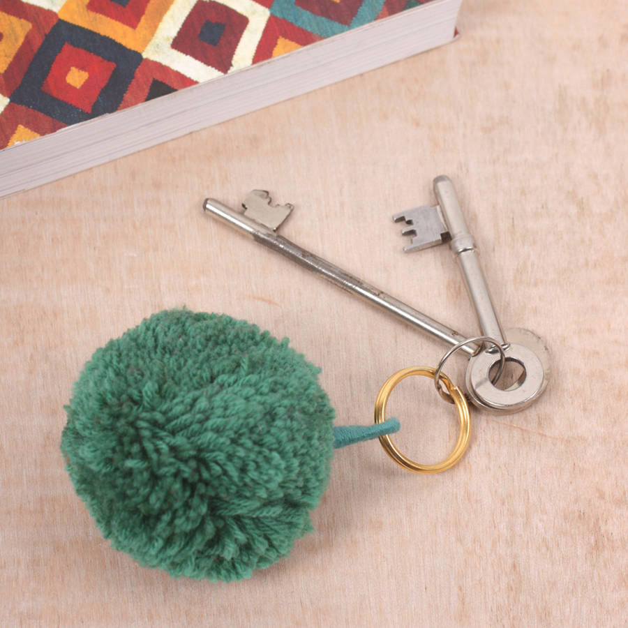 pom pom basic keyring by bohemia